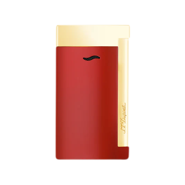 Lighter STDupont Slim 7 Red Lacquer & Yellow Gold 27707